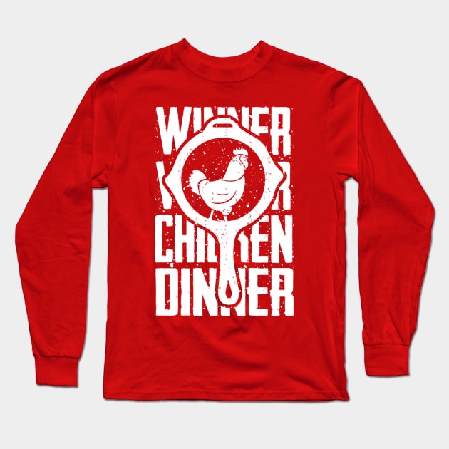 Chicken Dinner White Long Sleeve T-Shirt by Xieghu